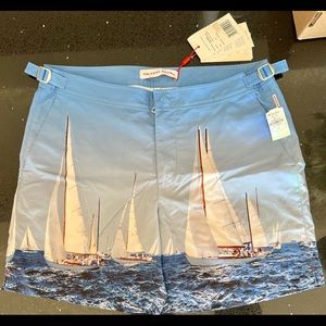 Orlebar Brown Full Sail Ahead Mid-Length Swim Shorts size 32 - new with tags